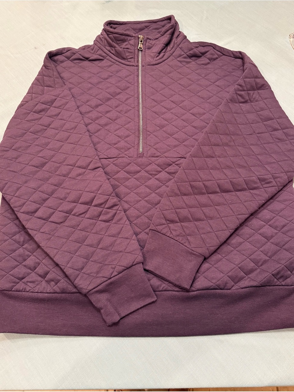 Eddie Bauer Quilted Half-Zip Pullover - Plum